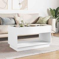Berkfield Home Decorative Coffee Table with Infinity LED White 90x50x50 cm | Size: 90 x 50 x 50 cm