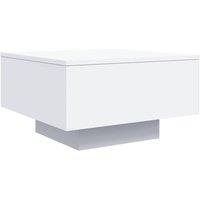 Berkfield Home Modern Coffee Table with LED Lights White 55x55x31 cm | Size: 55 x 55 x 31 cm