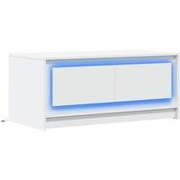 Berkfield Home Durable Coffee Table with LED Lights White Engineered Wood