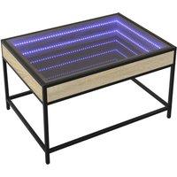 Berkfield Home Decorative Coffee Table with Infinity LED Sonoma Oak 70x50x41 cm in Brown | Size: 70 x 50 x 41 cm