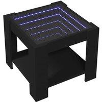 Berkfield Home Decorative Coffee Table with LED Black 53x53x45 cm Engineered Wood | Size: 53 x 53 x 45 cm