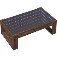Berkfield Home Decorative Coffee Table with Infinity LED Brown Oak 90x53x30 cm | Size: 90 x 53 x 30 cm