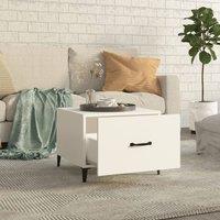 Berkfield Home Decorative Coffee Table with Metal Legs White 50x50x40 cm | Size: 50 x 50 x 40 cm