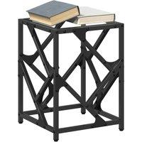 Berkfield Home Modern Coffee Table with Transparent Glass Top 30x30x41 cm Steel in Black | Size: 30 x 30 x 41 cm