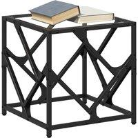 Berkfield Home Modern Coffee Table with Transparent Glass Top 40x40x41 cm Steel | Size: 40 x 40 x 41 cm