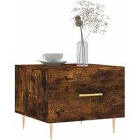Berkfield Home Decorative Coffee Tables 2 pcs Smoked Oak 50x50x40 cm Engineered Wood in Brown | Size: 50 x 50 x 40 cm