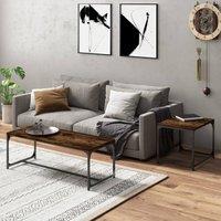 Berkfield Home Sturdy Coffee Tables 2 pcs Smoked Oak Engineered Wood in Brown