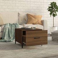 Berkfield Home Decorative Coffee Tables with Metal Legs 2 pcs Brown Oak 50x50x40 cm | Size: 50 x 50 x 40 cm