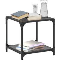 Berkfield Home Modern Coffee Tables with Black Glass Top 2 pcs 40x40x40 cm Steel | Size: 40 x 40 x 40 cm