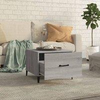 Berkfield Home Decorative Coffee Tables with Metal Legs 2 pcs Grey Sonoma 50x50x40 cm | Size: 50 x 50 x 40 cm
