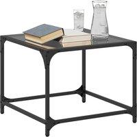 Berkfield Home Modern Coffee Tables with Black Glass Top 2 pcs 50x50x40 cm Steel | Size: 50 x 50 x 40 cm