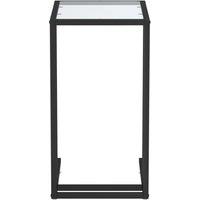 Berkfield Home Stylish Computer Side Table Transparent 50x35x65 cm Tempered Glass in Clear | Size: 50 x 35 x 65 cm