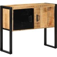 Berkfield Home Beautiful Console Cabinet 90x35x75 cm Solid Rough Wood Mango in Brown | Size: 90 x 35 x 75 cm