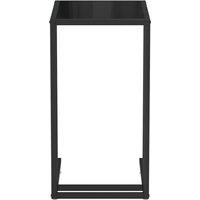 Berkfield Home Stylish Computer Side Table Black 50x35x65 cm Tempered Glass | Size: 50 x 35 x 65 cm