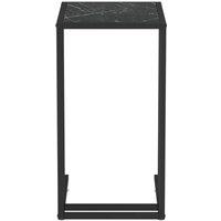 Berkfield Home Stylish Computer Side Table Black Marble 50x35x65 cm Tempered Glass | Size: 50 x 35 x 65 cm