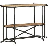 Berkfield Home Beautiful Console Table 110x42x76 cm Solid Wood Rough Mango in Brown | Size: 110 x 42 x 76 cm