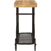 Berkfield Home Beautiful Console Table 112x36x76 cm Solid Wood Mango & Iron in Brown | Size: 112 x 36 x 76 cm