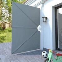 Berkfield Home Durable Collapsible Terrace Side Awning Grey 240x160 cm