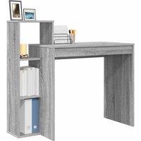 Berkfield Home Elegant Computer Desk Grey sonoma Particle board Medium Shelving