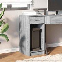 Berkfield Home Durable Computer Tower Stand with Drawer Grey Sonoma 35x45x77 cm | Size: 35 x 45 x 77 cm