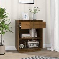 Berkfield Home Beautiful Console Cabinet Honey Brown 60x34x75 cm Solid Wood Pine | Size: 60 x 34 x 75 cm