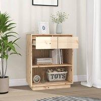 Berkfield Home Beautiful Console Cabinet 60x34x75 cm Solid Wood Pine in Light Brown | Size: 60 x 34 x 75 cm