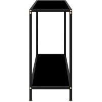Berkfield Home Stylish Console Table Black 120x35x75 cm Tempered Glass | Size: 120 x 35 x 75 cm