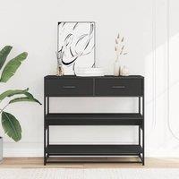 Berkfield Home Decorative Console Table Black 90x35x80 cm Engineered Wood | Size: 90 x 35 x 80 cm