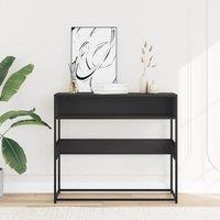 Berkfield Home Decorative Console Table Black 90x35x80 cm Engineered Wood | Size: 90 x 35 x 80 cm