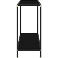 Berkfield Home Stylish Console Table Black 80x35x75 cm Tempered Glass | Size: 80 x 35 x 75 cm