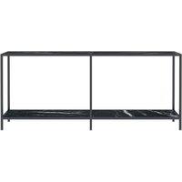Berkfield Home Stylish Console Table Black 180x35x75.5 cm Tempered Glass