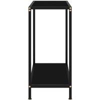 Berkfield Home Stylish Console Table Black 60x35x75 cm Tempered Glass | Size: 60 x 35 x 75 cm