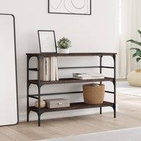 Berkfield Home Decorative Console Table Brown Oak 100x32x75 cm Engineered Wood | Size: 100 x 32 x 75 cm