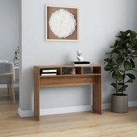 Berkfield Home Decorative Console Table Brown Oak 105x30x80 cm Engineered Wood | Size: 105 x 30 x 80 cm