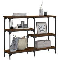 Berkfield Home Decorative Console Table Brown Oak 102x29x75 cm Engineered Wood | Size: 102 x 29 x 75 cm