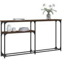 Berkfield Home Decorative Console Table Brown Oak 145x22.5x75 cm Engineered Wood