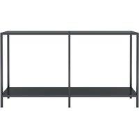 Berkfield Home Stylish Console Table Black 140x35x75.5 cm Tempered Glass