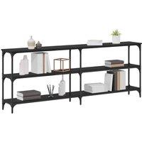 Berkfield Home Chic Console Table Black Oak 200x29x75 cm Engineered Wood | Size: 200 x 29 x 75 cm