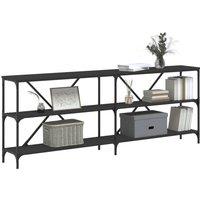 Berkfield Home Decorative Console Table Black 200x30x75 cm Engineered Wood & Iron | Size: 200 x 30 x 75 cm
