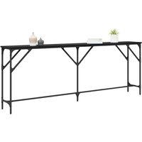 Berkfield Home Modern Console Table Black Oak 200x29x75 cm Engineered Wood | Size: 200 x 29 x 75 cm