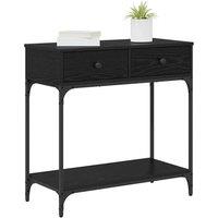 Berkfield Home Modern Console Table Black Oak 75x34.5x75 cm Engineered Wood