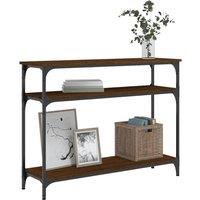 Berkfield Home Decorative Console Table Brown Oak 100x29x75 cm Engineered Wood | Size: 100 x 29 x 75 cm