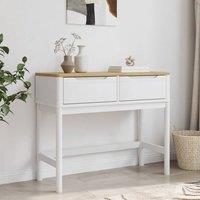 Berkfield Home Beautiful Console Table FLORO White 89.5x36.5x73 cm Solid Wood Pine