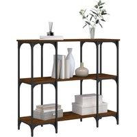 Berkfield Home Decorative Console Table Brown Oak 102x35x90 cm Engineered Wood | Size: 102 x 35 x 90 cm