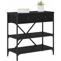 Berkfield Home Traditional Console Table Black Oak 75x34.5x75 cm Engineered Wood