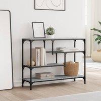 Berkfield Home Decorative Console Table Grey Sonoma 100x30x75 cm Engineered Wood | Size: 100 x 30 x 75 cm
