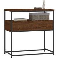 Berkfield Home Decorative Console Table Brown Oak 75x40x75 cm Engineered Wood | Size: 75 x 40 x 75 cm