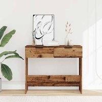 Berkfield Home Decorative Console Table Old Wood 90x36x75 cm Engineered Wood in Brown | Size: 90 x 36 x 75 cm