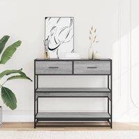 Berkfield Home Decorative Console Table Grey Sonoma 90x35x80 cm Engineered Wood | Size: 90 x 35 x 80 cm