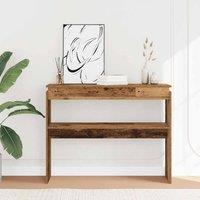 Berkfield Home Decorative Console Table Old Wood 80x30x102 cm Engineered Wood in Brown | Size: 80 x 30 x 102 cm